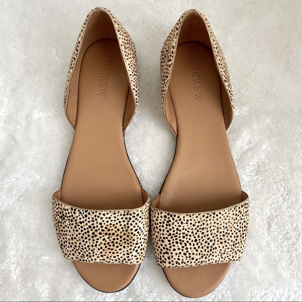 J. Crew Morgan Calf Hair Cheetah Leopard Flats 9.5